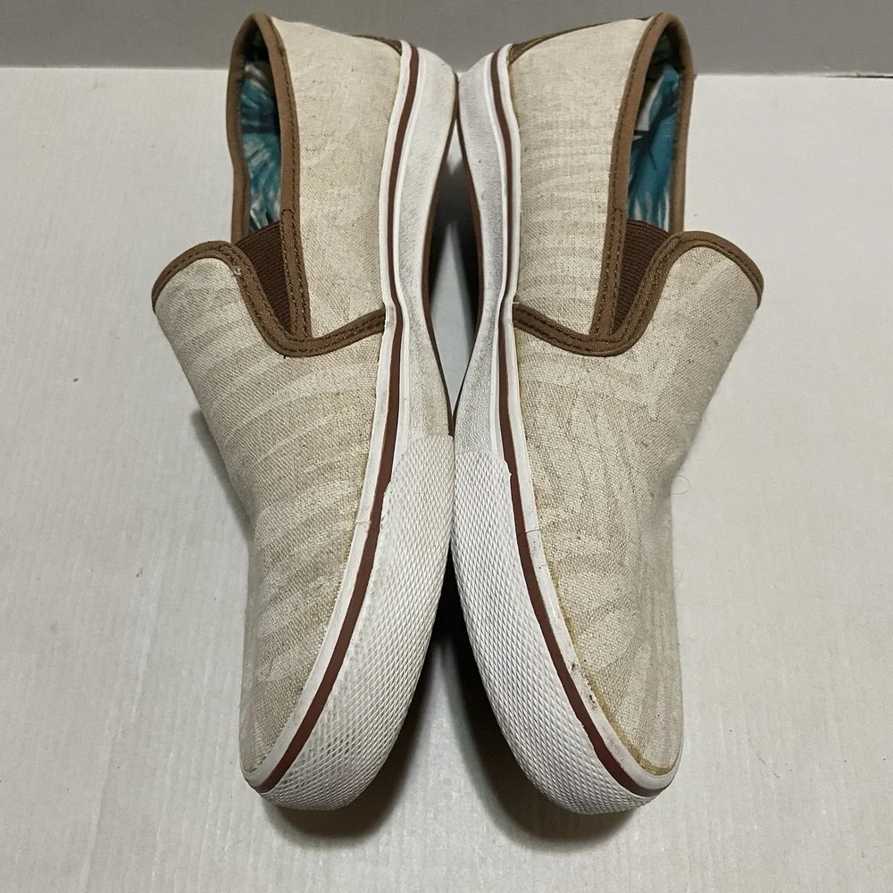 Tommy Bahama Men's Pacific Ridge Slip-On Shoes Size 10 Tan Palm Fronds
